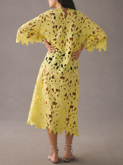 Cover Up Lace Beach Midi Dress