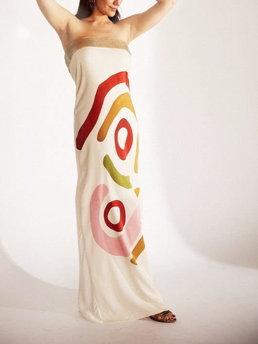 Unique Print Spotted Midi Dress
