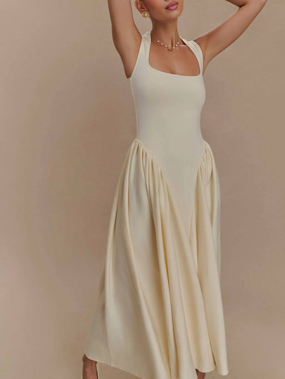 Minimalist Retro Square Neck Dress