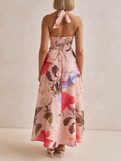 Plunging V-Neckline Maxi Dress