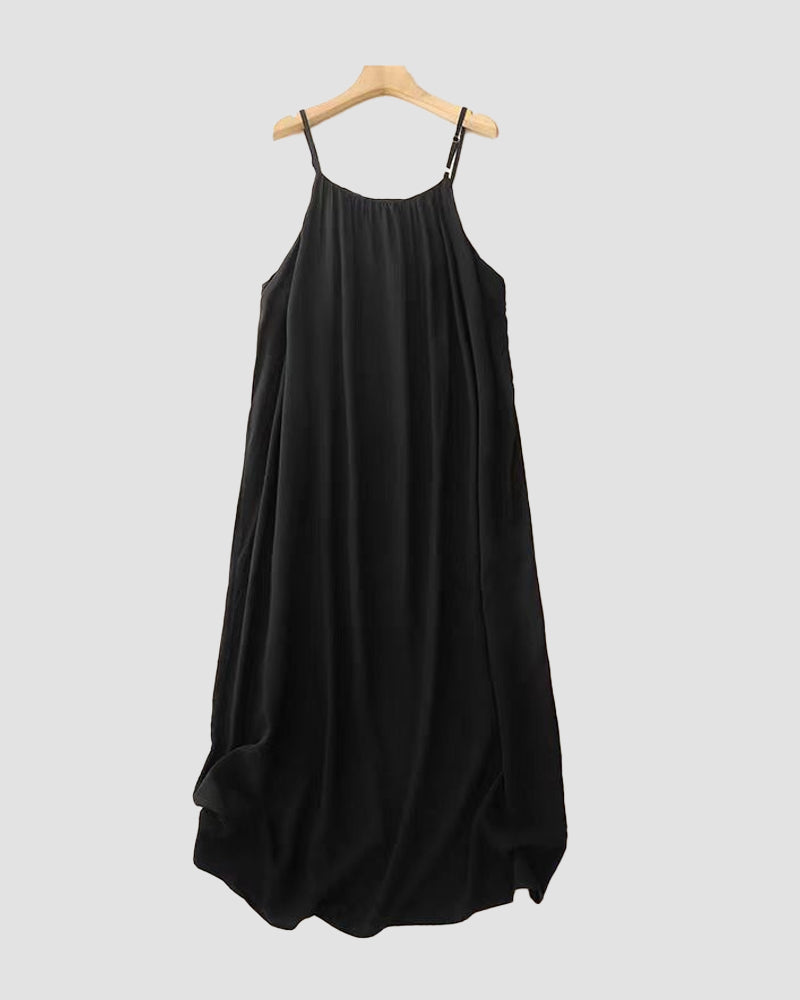 Women's Solid Color Backless Cami Dress
